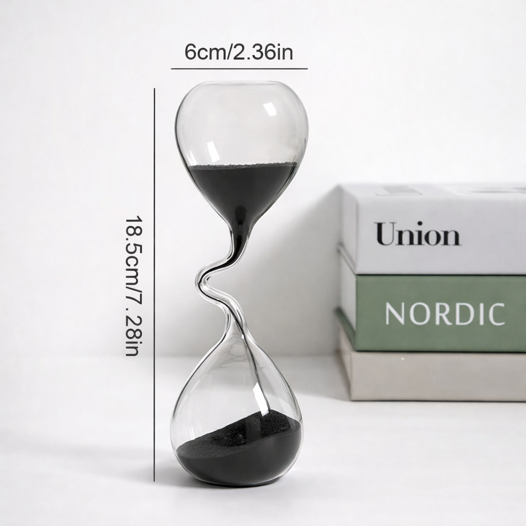 Obsidian Flow – Sculptural Hourglass - valenliving