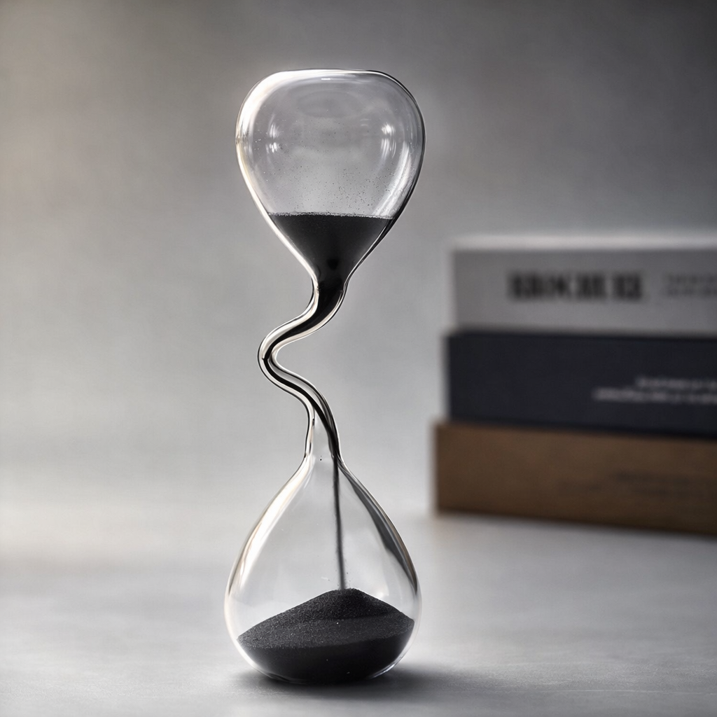 Obsidian Flow – Sculptural Hourglass - valenliving