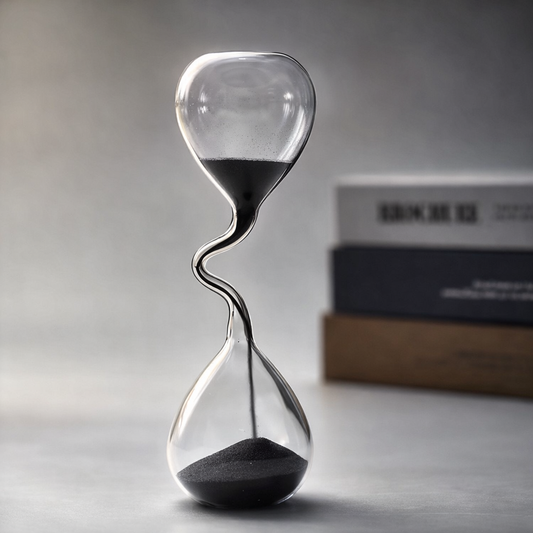 Obsidian Flow – Sculptural Hourglass - valenliving