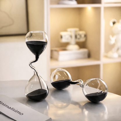 Obsidian Flow – Sculptural Hourglass - valenliving