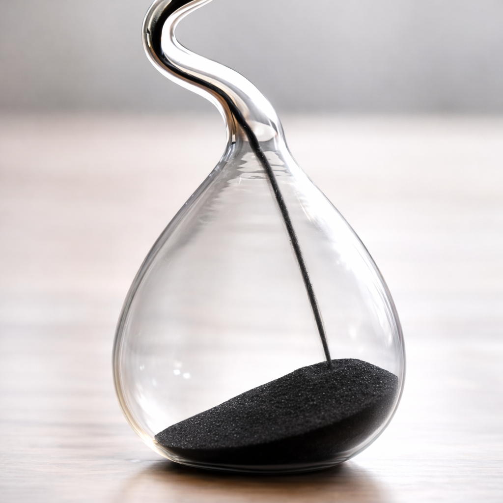 Obsidian Flow – Sculptural Hourglass - valenliving